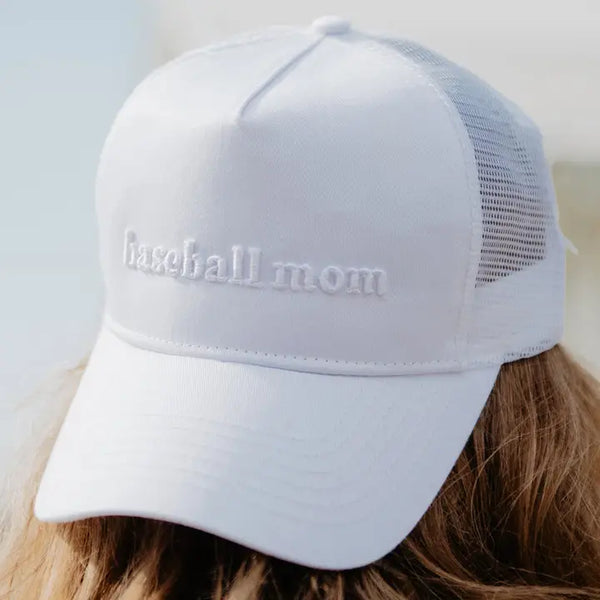 Baseball Mom 3D Embroidered Trucker Hat