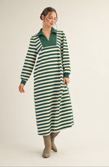 Green Stripe Polo Dress