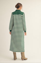 Green Stripe Polo Dress