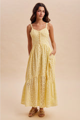 Lemon Water Eyelet Maxi Dress