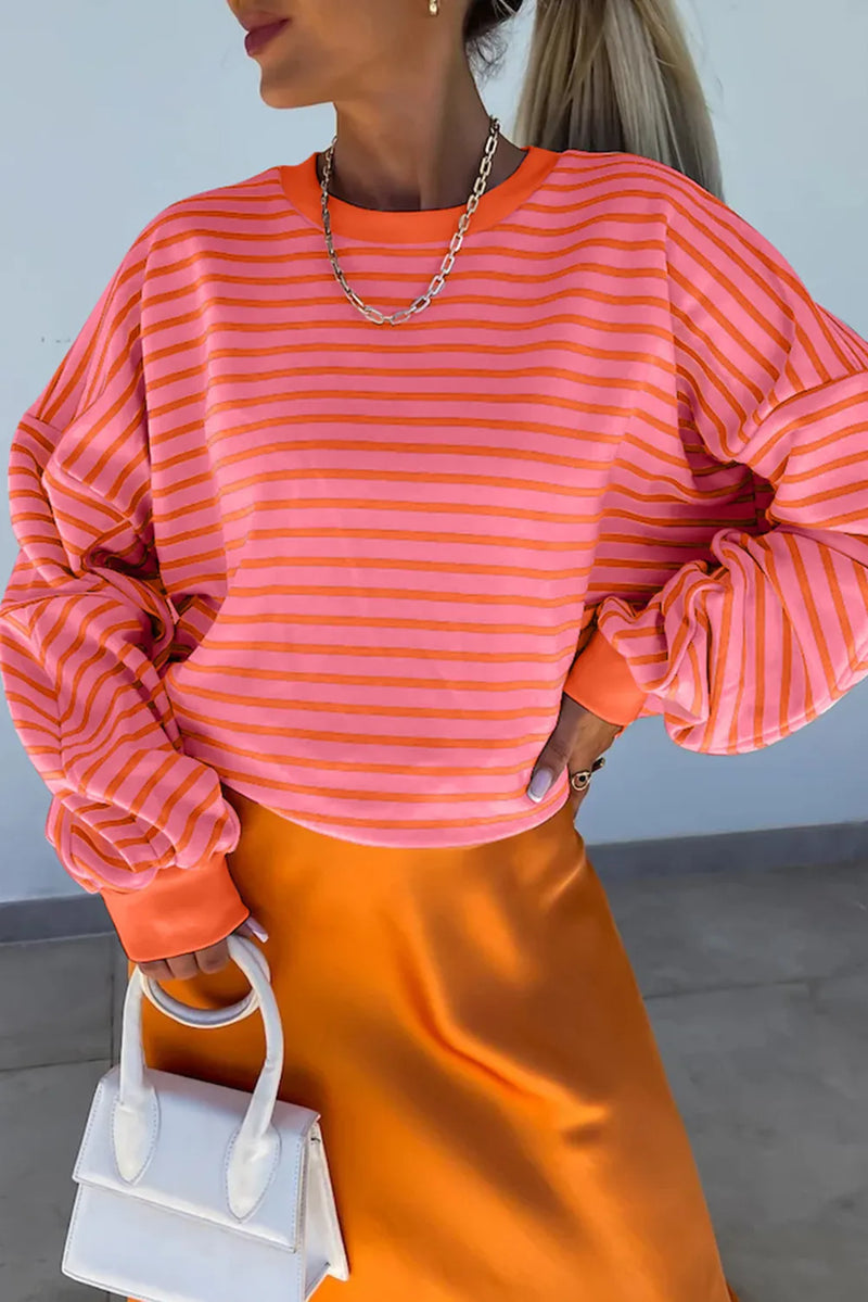 Classic Stripe Crewneck - Orange