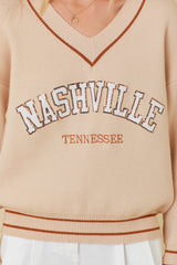 Nashville Varsity V-Neck Sweater