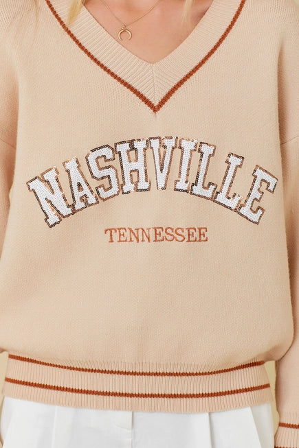 Nashville Varsity V-Neck Sweater