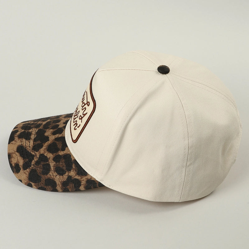 Howdy Darlin' Embroidered Leopard Brim Trucker Hat