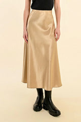 Moonlit Drape Satin Skirt