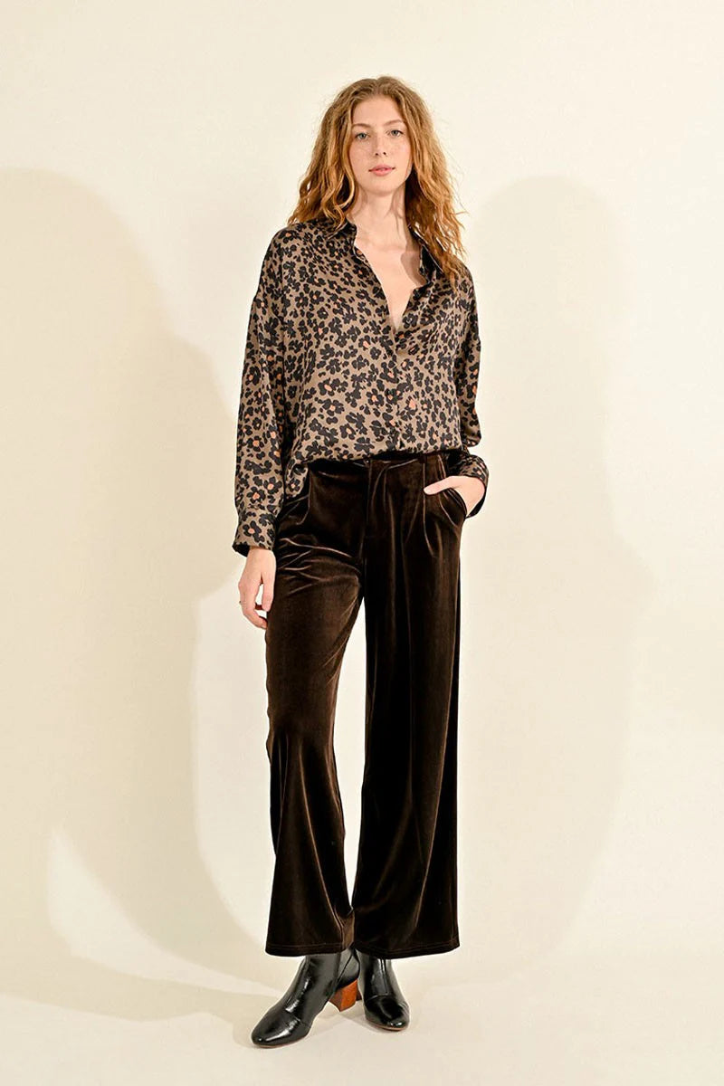 Flowing Velvet Panne Pants