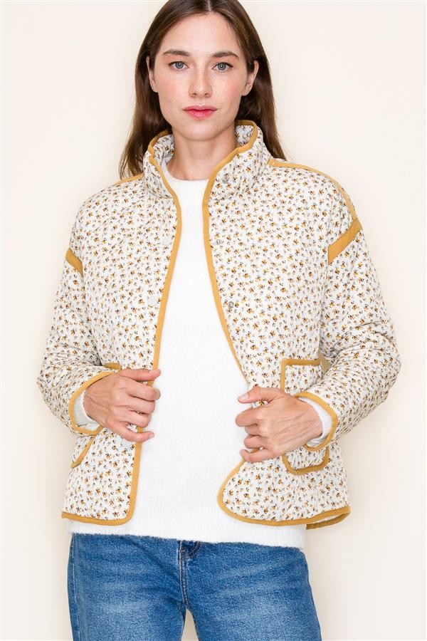 Marigold Ditsy Floral Print Jacket