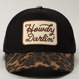 Howdy Darlin' Embroidered Leopard Brim Trucker Hat