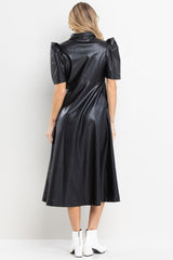 The Carolyn Faux Leather Midi Dress