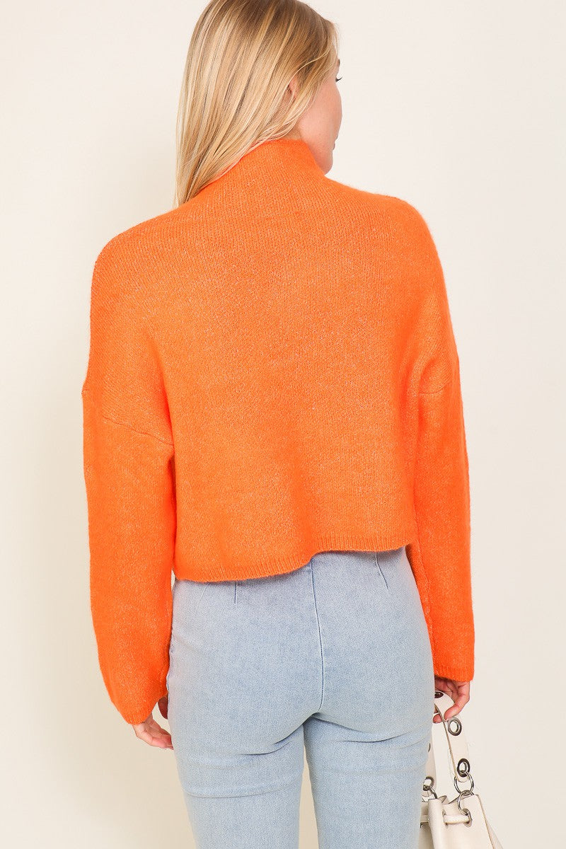 Pumpkin Spice Mock Neck Sweater