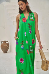 Trinie Postcard Rubi Halter Neck Maxi Dress