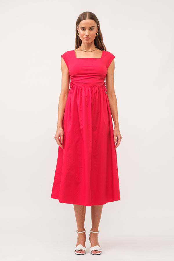 Delia Red Midi Dress