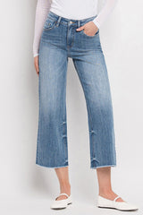 Moonflower High Rise Crop Wide Leg Jeans