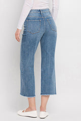 Moonflower High Rise Crop Wide Leg Jeans