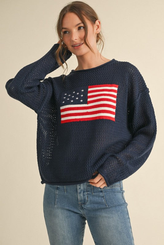 American Flag Crochet Top