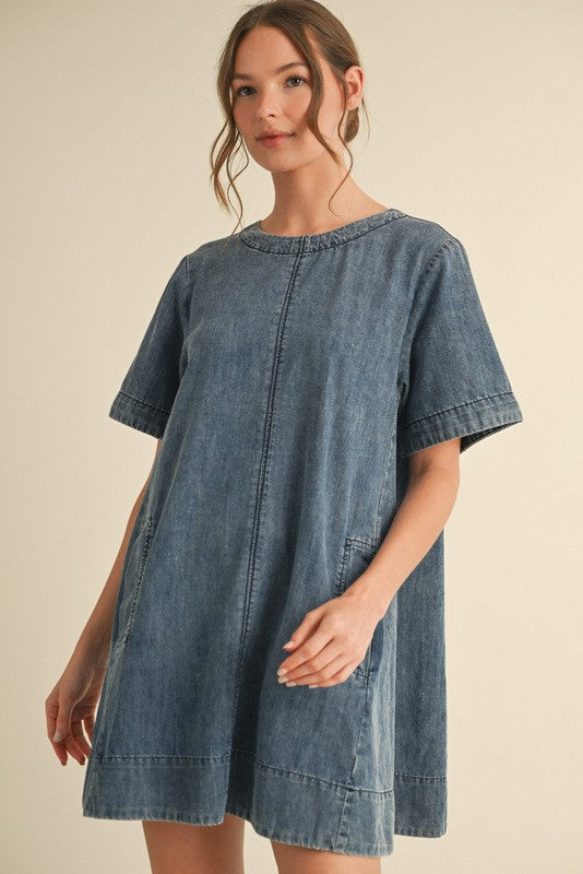 Denim Pockets Dress