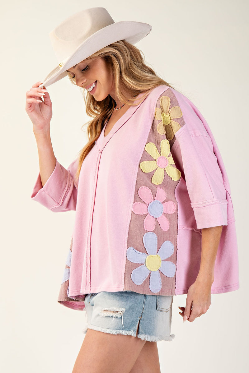 Daisy Patch Mineral Wash Top