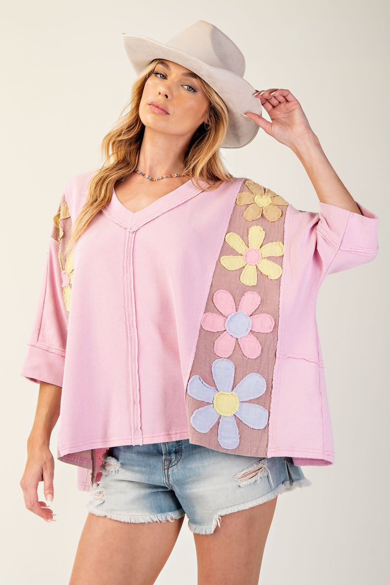 Daisy Patch Mineral Wash Top