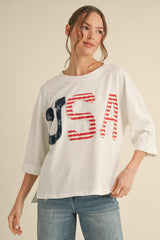 USA Patch Work Top