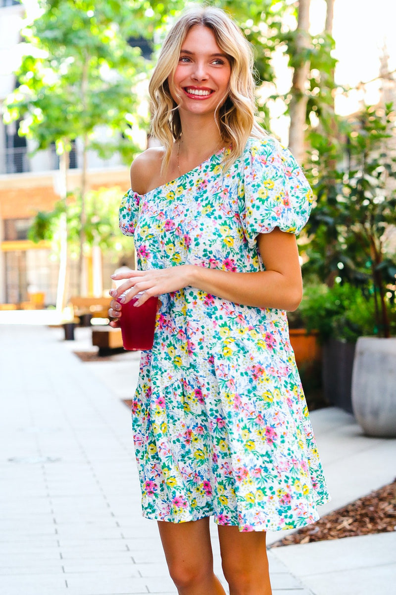 Bloom Radiance Asymmetric Babydoll Dress – Black Sheep Boutique