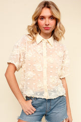 Paint the Roses Neutral Blouse