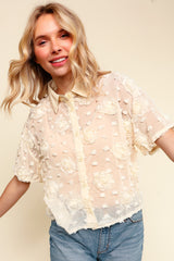 Paint the Roses Neutral Blouse