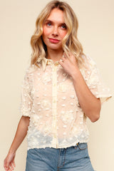 Paint the Roses Neutral Blouse