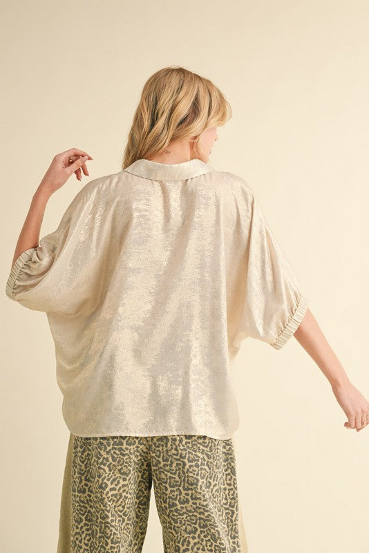 Danni Metallic Dolman Sleeve Top