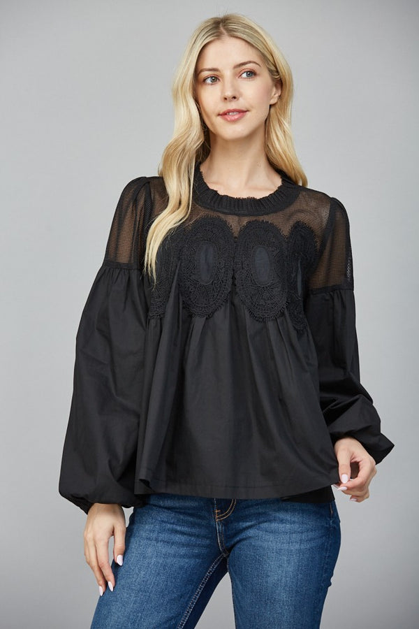 Lace Applique Blouse