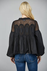 Lace Applique Blouse