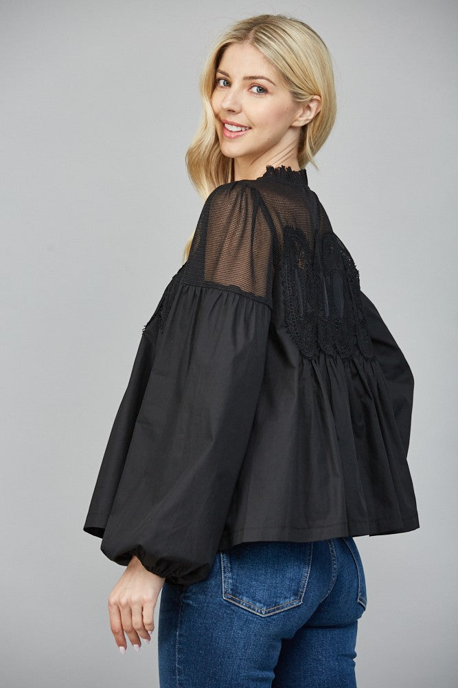 Lace Applique Blouse