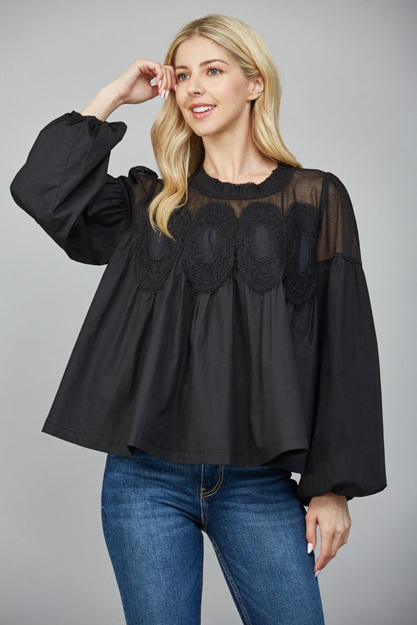 Lace Applique Blouse
