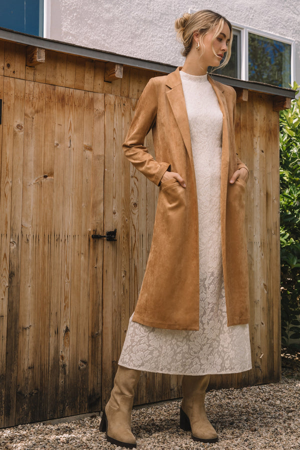 Out West Faux Suede Duster