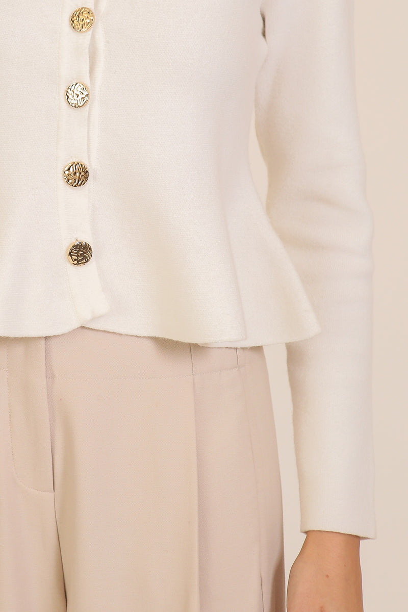 Button Down Flare Sweater