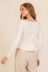 Button Down Flare Sweater