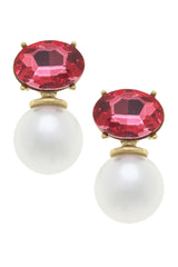 Brooke Rhinestone & Pearl Drop Earrings