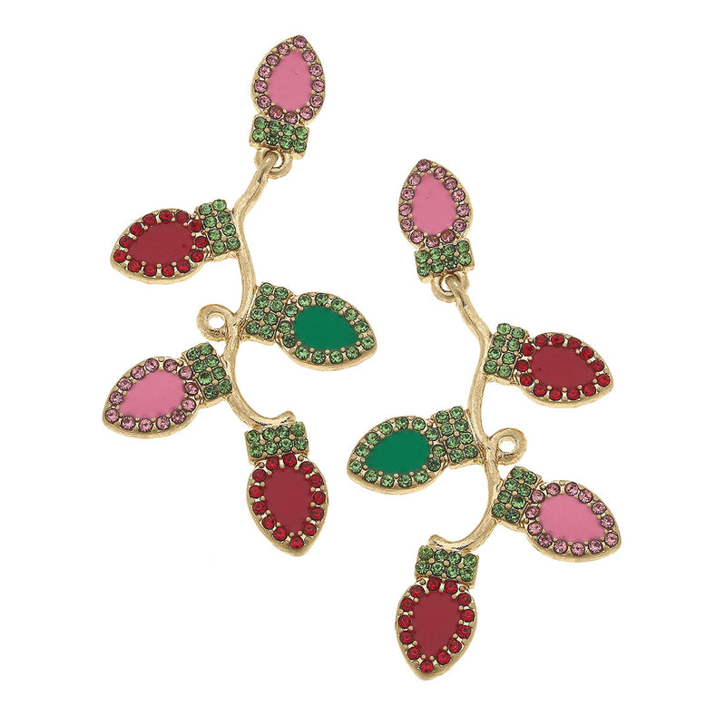 Festive & Bright Enamel Christmas Light Earrings