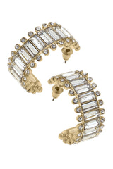 Katherine Rhinestone Baguette Hoop Earrings