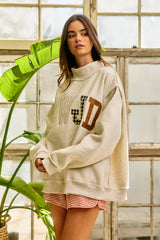WWJD Embroidered Mock-neck Sweatshirt
