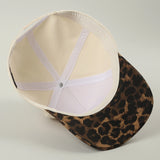 Cowboy Embroidered Patch Leopard Brim Trucker Hat