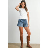 The Harper Ribbed Button Top