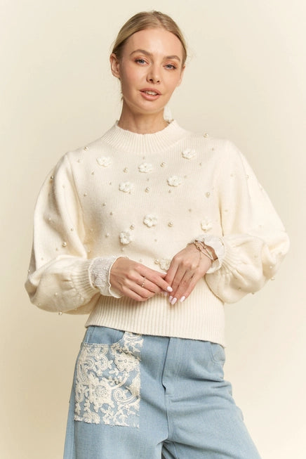 Flowers and Pearls Sweater