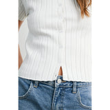 The Harper Ribbed Button Top