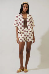 Violda Dot Button Down Top