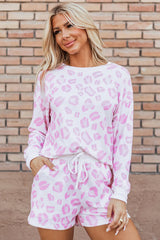 Pink Animal Print Lounge Set