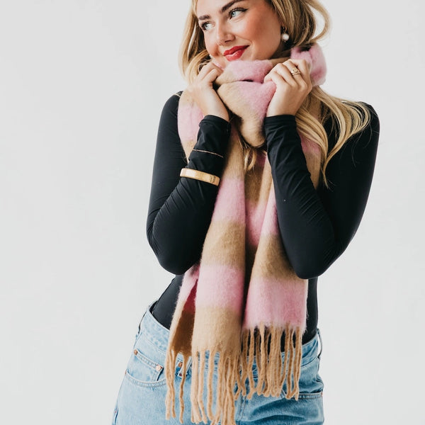 Stevie Striped Tassel Scarf