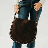 Rosalie Rivet Suede Hobo Bag