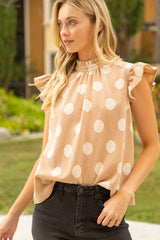 Polka Dot Tie Back Knit Top