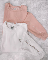 She Is Strong Embroidered Sweatshirt