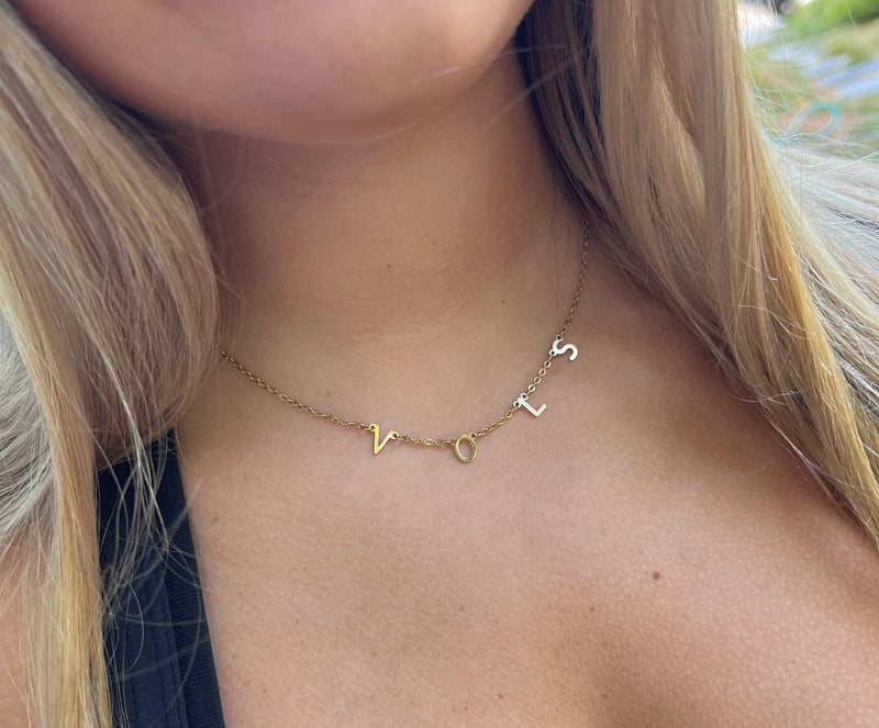 Vols Charm Necklace Gold Vols Dangle Layer Necklace